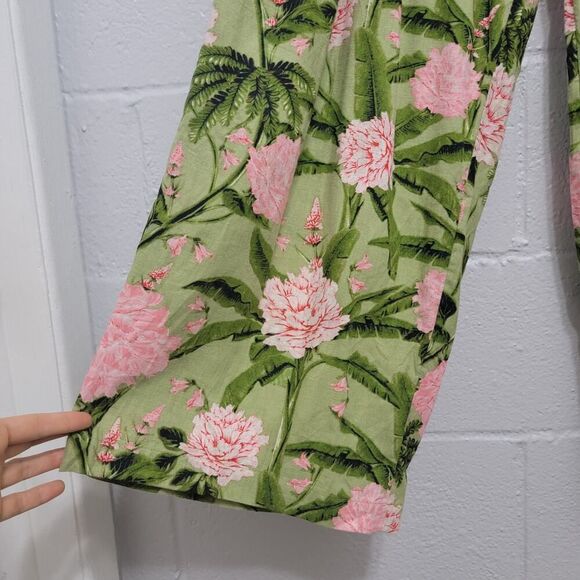 Linen Summer Boho Festival Wide Leg Tropical Floral Pants - Picture 7 of 11